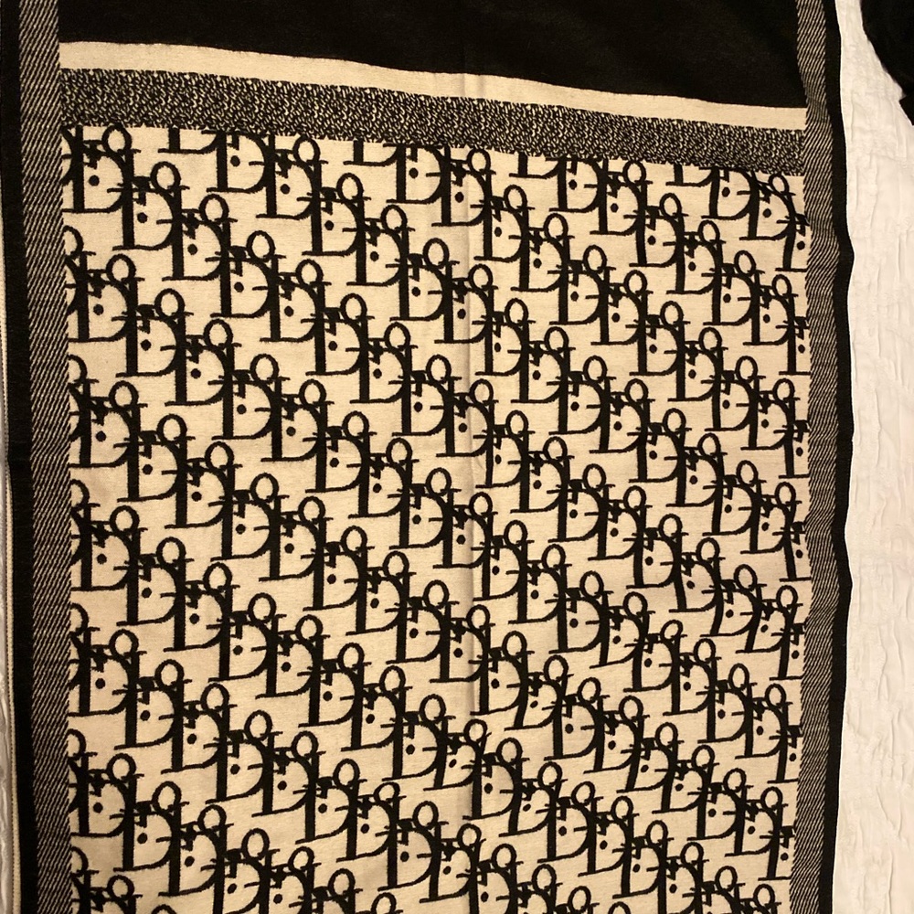 Dior Black and Cream Scarf